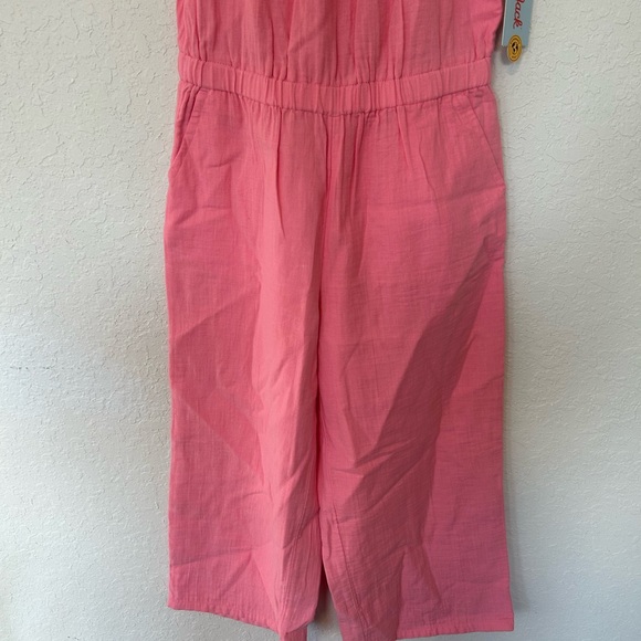 Girls Spring Ready Cat & Jack Pink Flutter-Sleeve Wide-Leg Jumpsuit - Picture 6 of 8